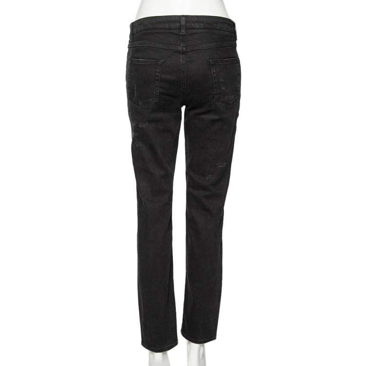 Pre Owned Dolce & Gabbana Black Denim Sacred Heart Detail Pretty Fit Jeans L