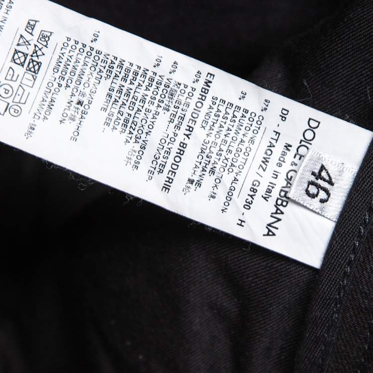 Pre Owned Dolce & Gabbana Black Denim Sacred Heart Detail Pretty Fit Jeans L