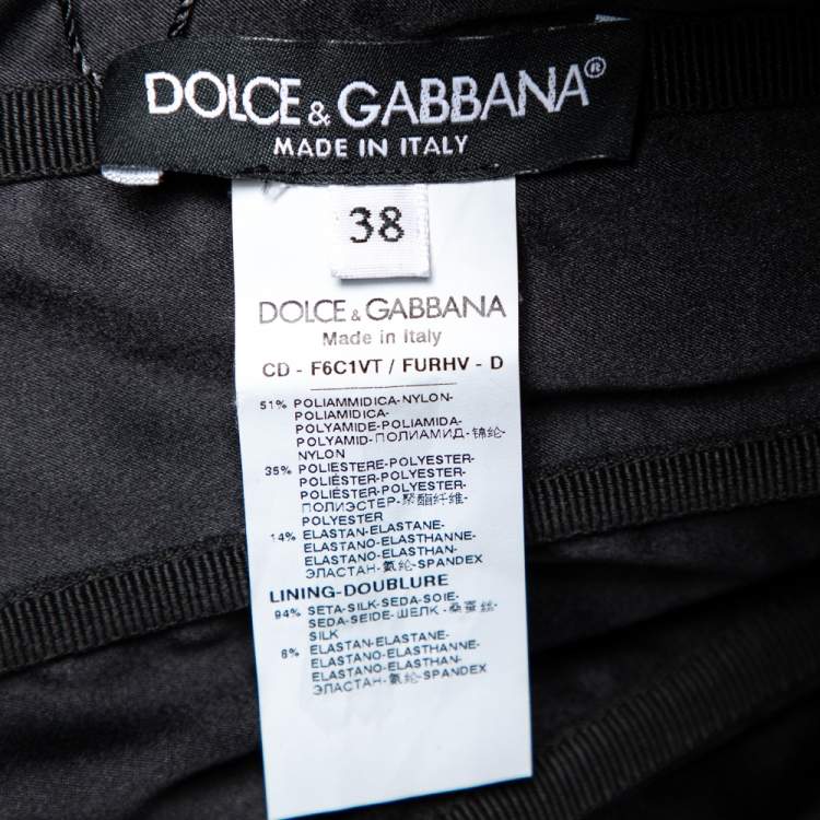 Pre Owned Dolce & Gabbana Gold Lamé Ruched Off Shoulder Dress S