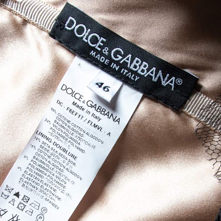 مملوكة مسبقًا Dolce & Gabbana Black Lace Corset Detail Flared Gown L