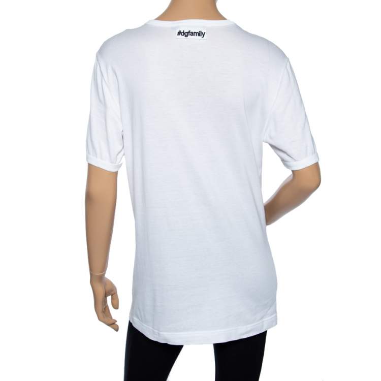 مملوكة مسبقًا Dolce & Gabbana White Boycott Cotton Short Sleeve T-Shirt M