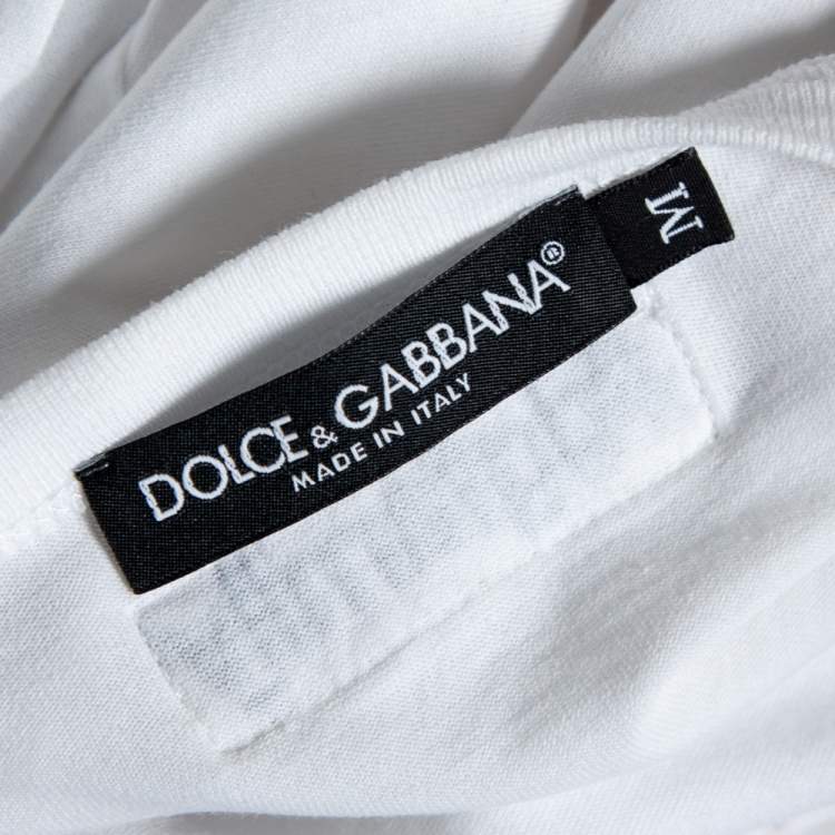مملوكة مسبقًا Dolce & Gabbana White Boycott Cotton Short Sleeve T-Shirt M