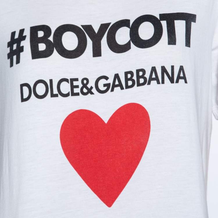 مملوكة مسبقًا Dolce & Gabbana White Boycott Cotton Short Sleeve T-Shirt M