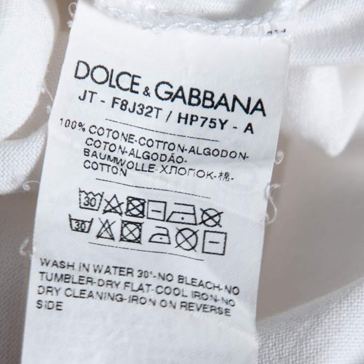 مملوكة مسبقًا Dolce & Gabbana White Cotton Princess Logo T-Shirt M