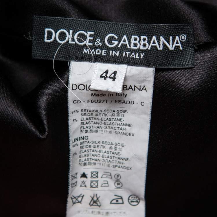 Pre Owned Dolce & Gabbana Purple Animal Printed Silk Long Sleeve Short Dress M
