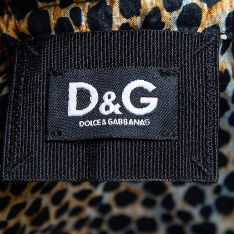 Pre Owned Dolce & Gabbana Multicolored Animal Printed Cotton Long Sleeve Blouse M