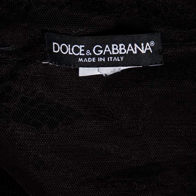 Pre Owned Dolce & Gabbana Black Lace Shift Dress M
