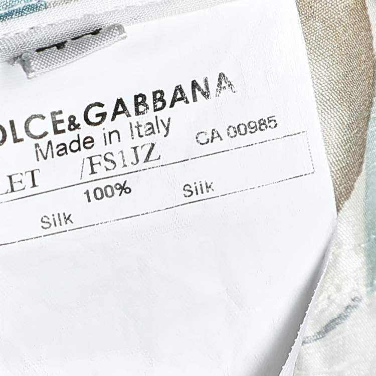 Pre Owned Dolce & Gabbana Multicolor Watercolor Painted Silk Trousers M