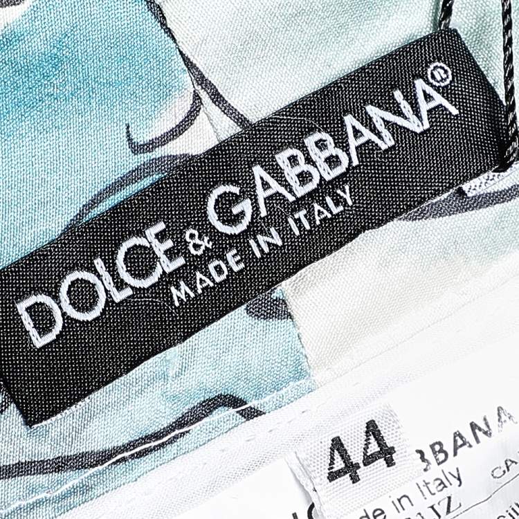 Pre Owned Dolce & Gabbana Multicolor Watercolor Painted Silk Trousers M