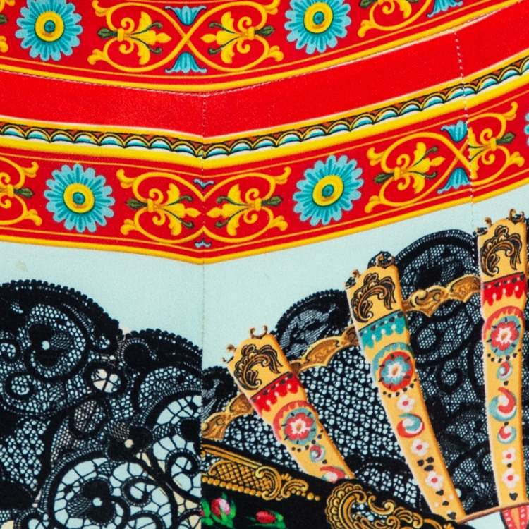 مملوكة مسبقًا Dolce & Gabbana Multicolored Printed Silk Pants S