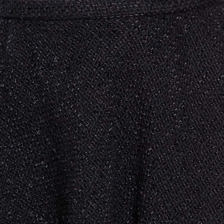 Pre Owned Dolce & Gabbana Black Wool Tweed Flared Short Skirt M