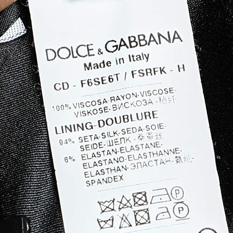 مملوكة مسبقًا Dolce & Gabbana Black Rose Printed Crepe Sleeveless Midi Dress L