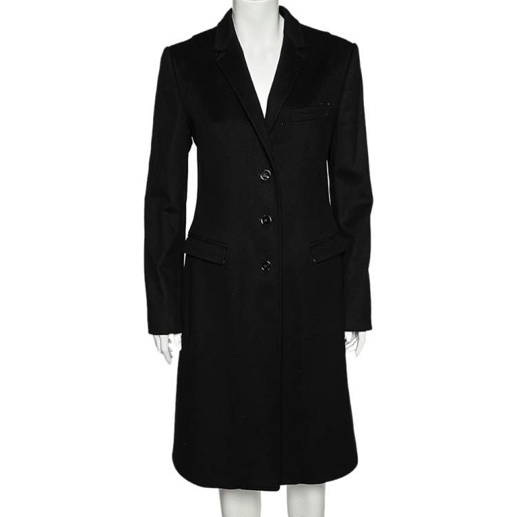 Pre Owned Dolce & Gabbana Black Wool & Cashmere Button Front Coat M