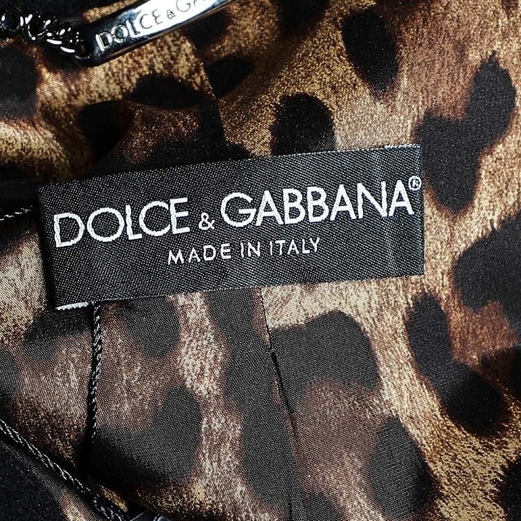 Pre Owned Dolce & Gabbana Black Wool & Cashmere Button Front Coat M