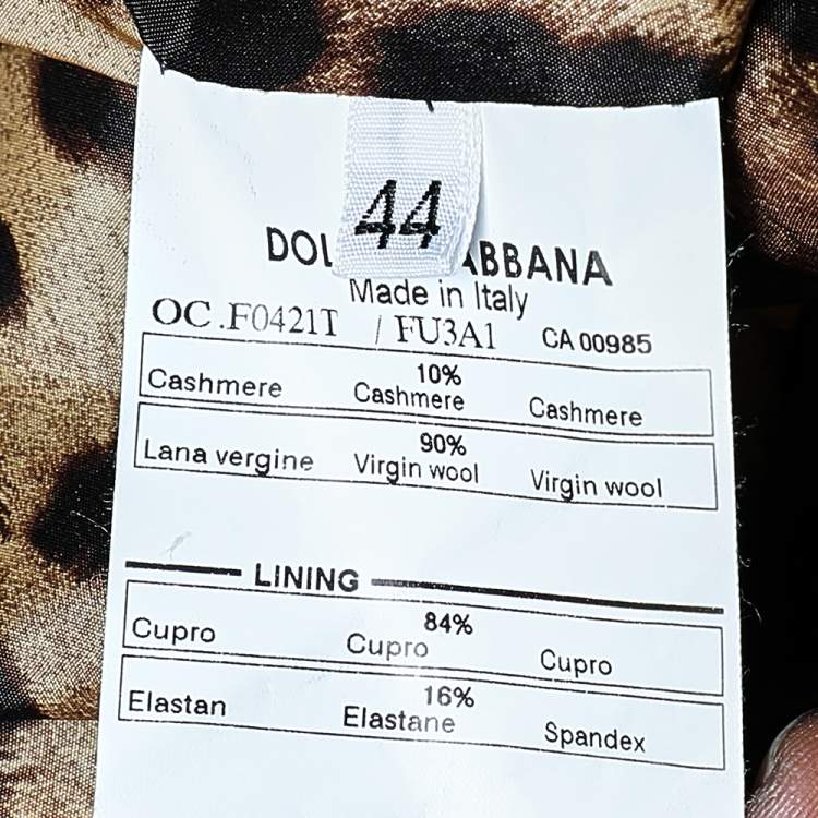 Pre Owned Dolce & Gabbana Black Wool & Cashmere Button Front Coat M