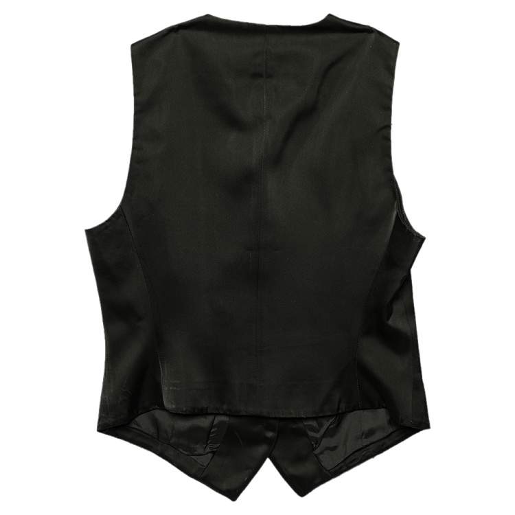 Pre Owned Dolce & Gabbana Vintage Black Satin Vest M