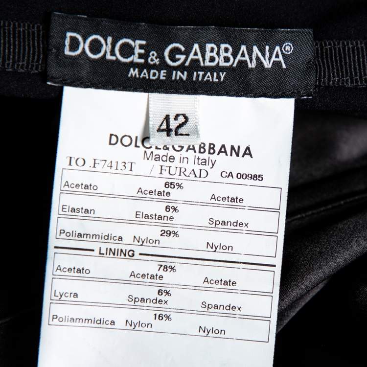 Pre Owned Dolce & Gabbana Black Satin Corset M