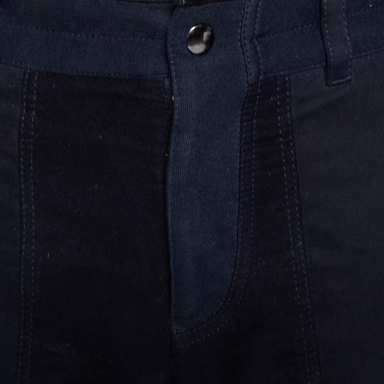 Pre Owned Dolce & Gabbana Navy Blue Cotton Biker Sweatpants M