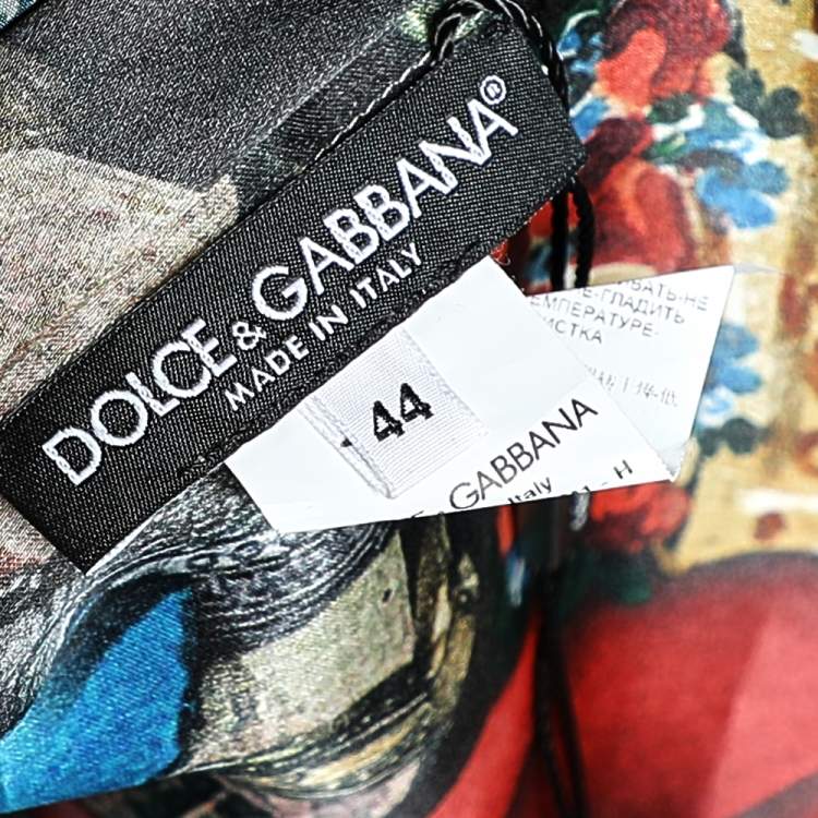 Pre Owned Dolce & Gabbana Multicolor Soldier Printed Silk Mini Dress M