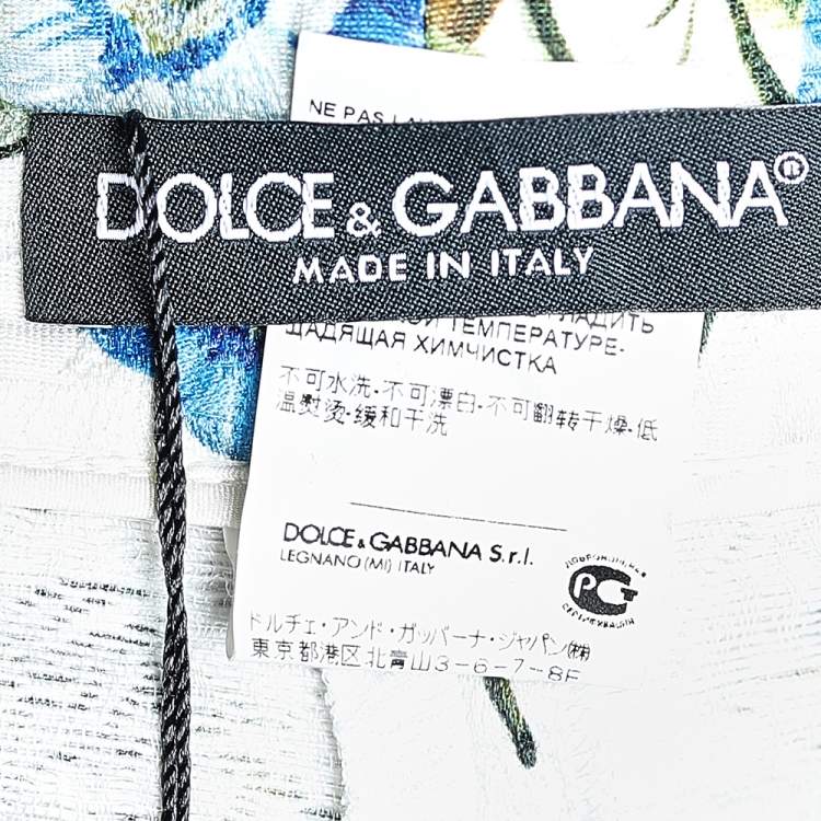 Pre Owned Dolce & Gabbana Floral Print Cotton Jacquard Cropped Pants M