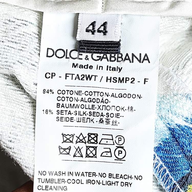 Pre Owned Dolce & Gabbana Floral Print Cotton Jacquard Cropped Pants M