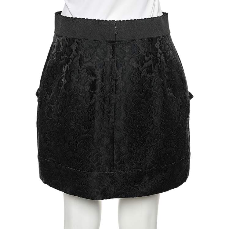 مملوكة مسبقًا Dolce & Gabbana Black Jacquard Mini Skirt S
