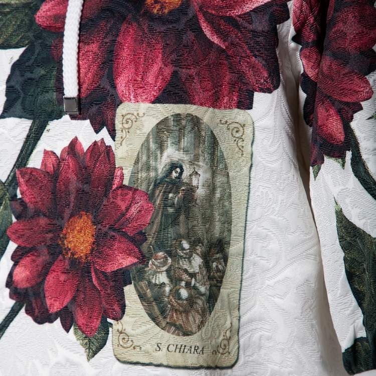 Pre Owned Dolce & Gabbana Multicolored Floral Print Brocade Hoodie M 