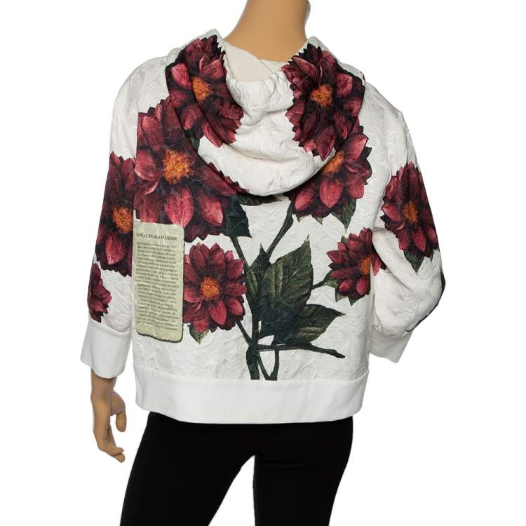 Pre Owned Dolce & Gabbana Multicolored Floral Print Brocade Hoodie M 