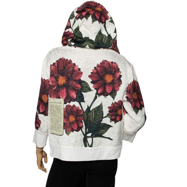 Pre Owned Dolce & Gabbana Multicolored Floral Print Brocade Hoodie M 