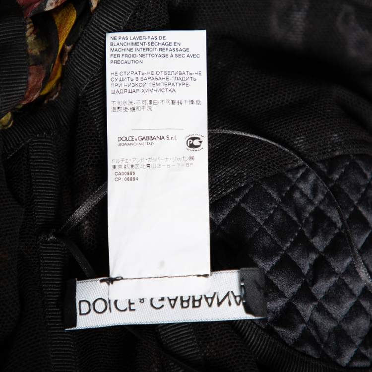Pre Owned Dolce & Gabbana Multicolored Floral Printed Silk Ruched Off-Shoulder Gown S