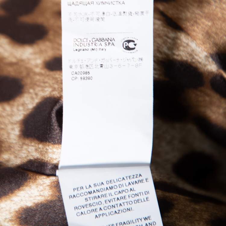 Pre Owned Dolce & Gabbana Black & Leopard Print Wool Button Front Waistcoat S