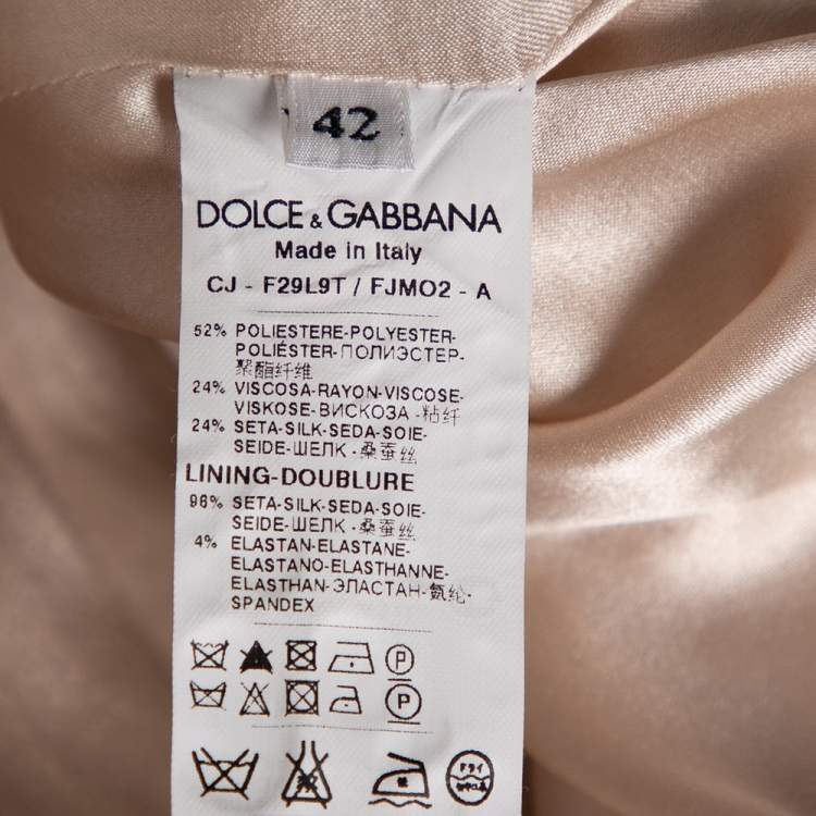 Pre Owned Dolce & Gabbana Pink Floral Brocade Single Breasted Blazer M 