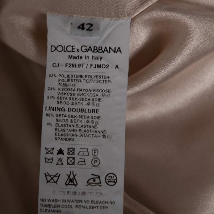 Pre Owned Dolce & Gabbana Pink Floral Brocade Single Breasted Blazer M 