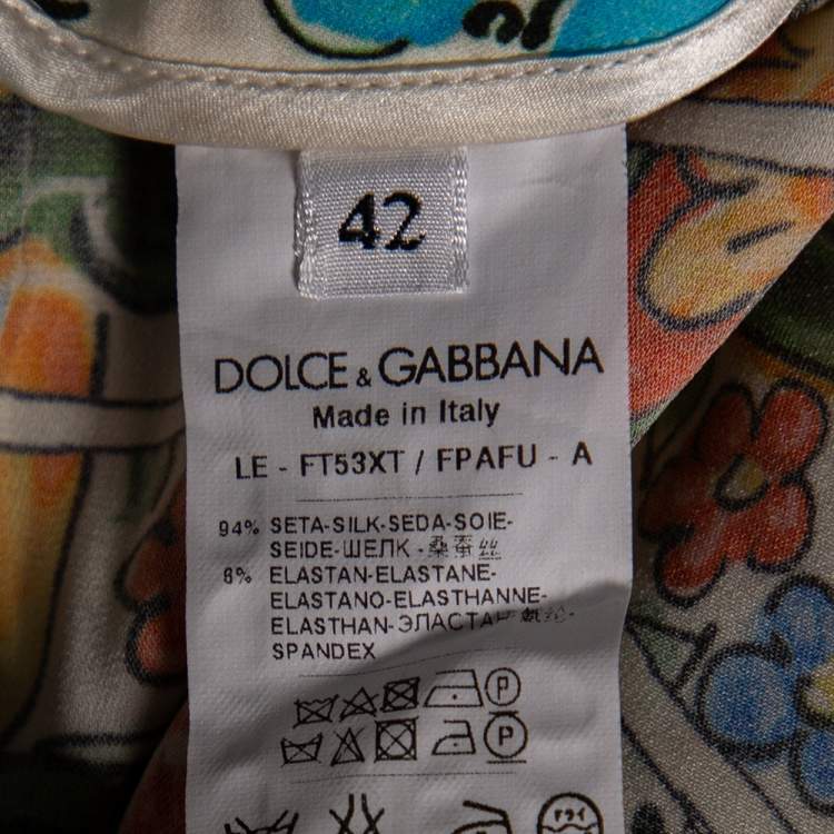 Pre Owned Dolce & Gabbana Multicolor Majolica Print Tapered Pants M