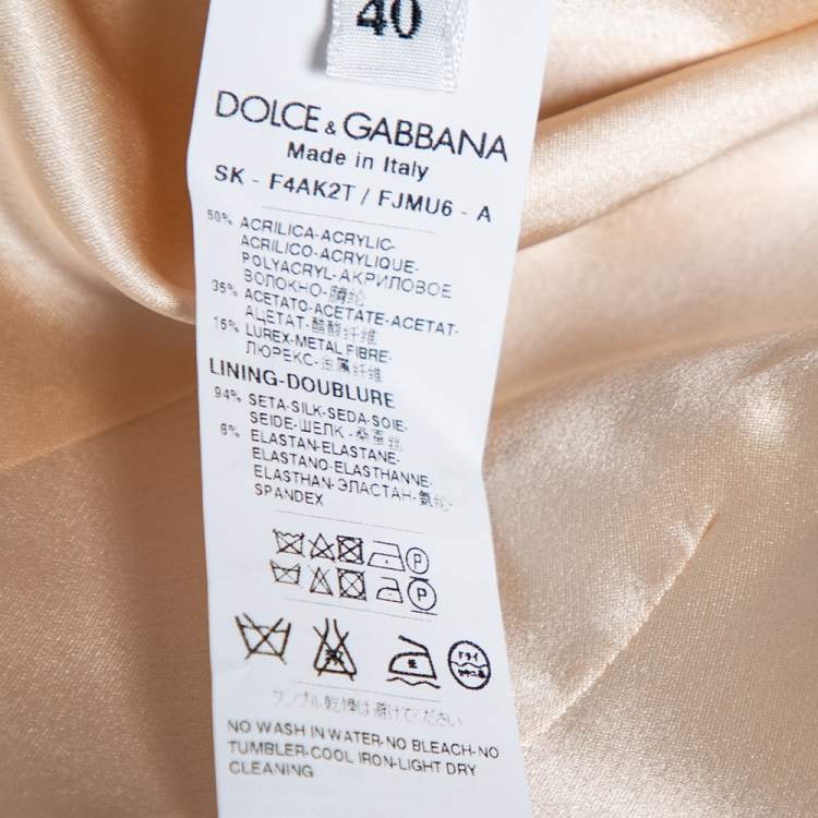مملوكة مسبقًا Dolce & Gabbana Gold Floral Jacquard Brocade Flared Skirt S