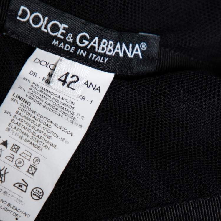 Pre Owned Dolce & Gabbana Black Lace Strapless Mini Dress M 