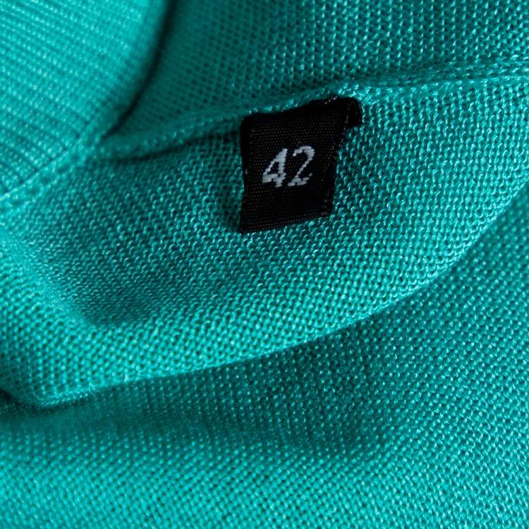 Pre Owned Dolce & Gabbana Blue Silk Knit Top M