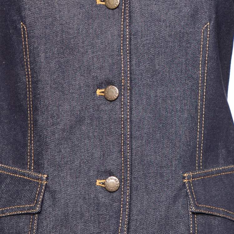 Pre Owned Dolce & Gabbana Vintage Blue Denim Single Breasted Blazer S