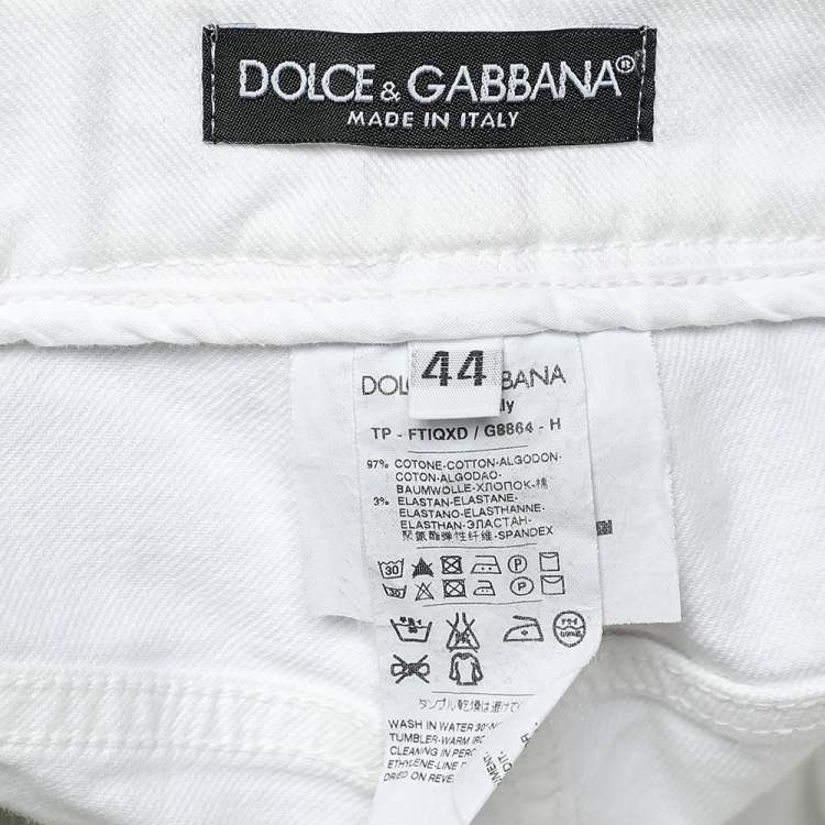 Pre Owned Dolce & Gabbana White Denim Cool Fit Jeans M
