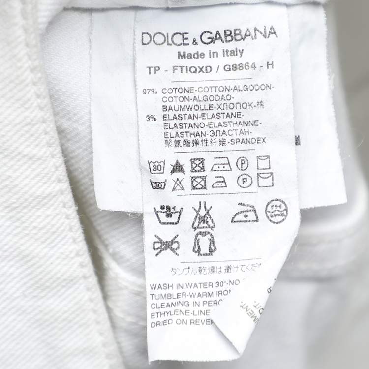 Pre Owned Dolce & Gabbana White Denim Cool Fit Jeans M