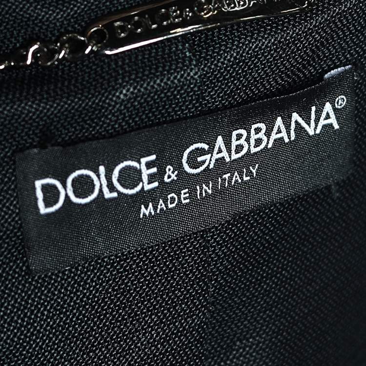 Pre Owned Dolce & Gabbana Black Cotton Belted Button Front Jacket M