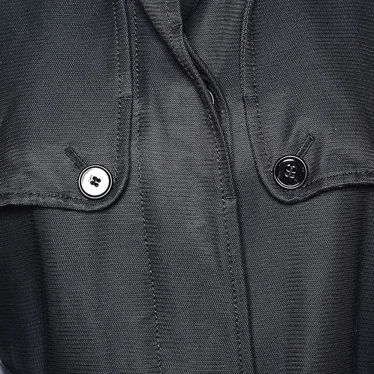 Pre Owned Dolce & Gabbana Black Cotton Belted Button Front Jacket M