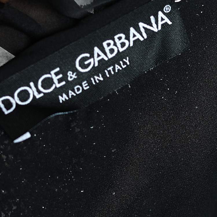 Pre Owned Dolce & Gabbana Navy Blue Lurex Tweed Button Front Jacket L