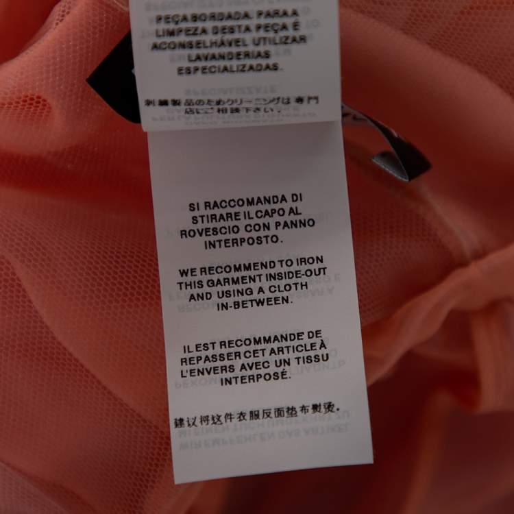Pre Owned Dolce & Gabbana Pink Silk Chiffon Embellished Detailed Midi Dress S