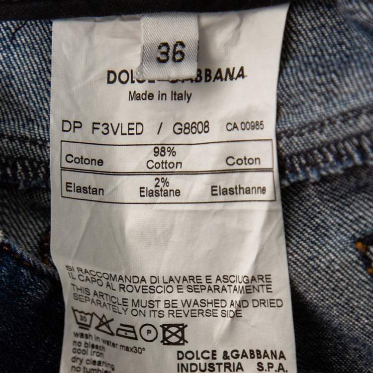Pre Owned Dolce & Gabbana Blue Light Washed Denim Jeans XS