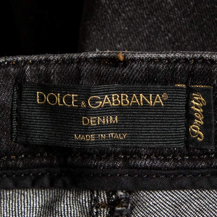Pre Owned Dolce & Gabbana Grey Denim Cropped Pretty Fit Jeans S