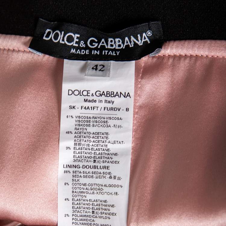 Pre Owned Dolce & Gabbana Pink Crepe High Waisted Slip Skirt M