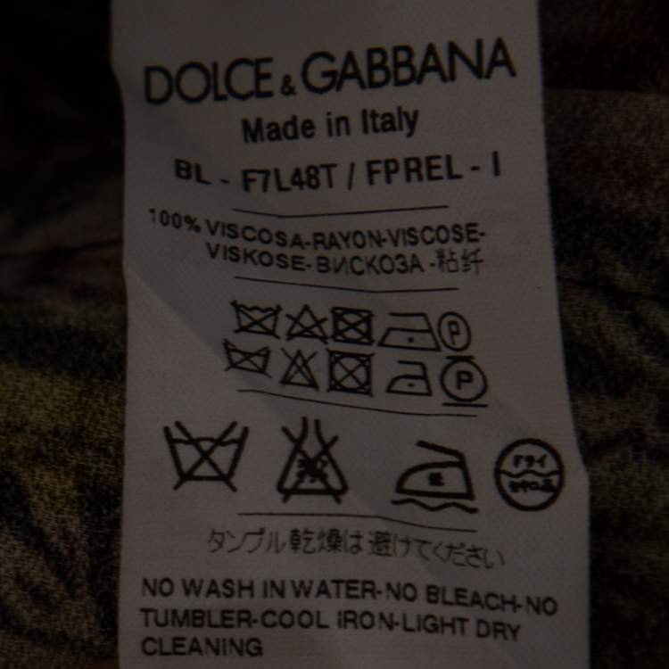 Pre Owned Dolce & Gabbana Black Key and Floral Print Crepe Long Sleeve Top S