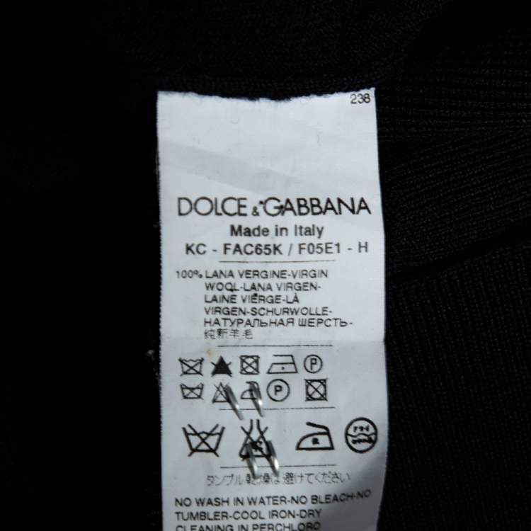 Pre Owned Dolce & Gabbana Black Knit & Lace Inset Button Front Cardigan S