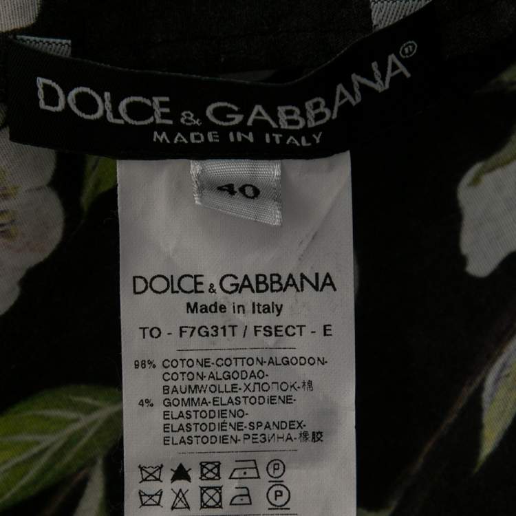 Pre Owned Dolce & Gabbana Black Floral Printed Cotton Top S